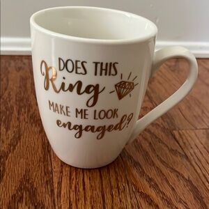 White and Gold Engagement Mug